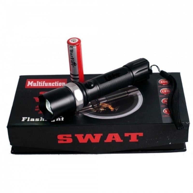 Πολυλειτουργικός Φακός Swat | 18000 Lumens, Λειτουργία SOS, Ρυθμιζόμενο Ζουμ, Επαναφορτιζόμενη Μπαταρία