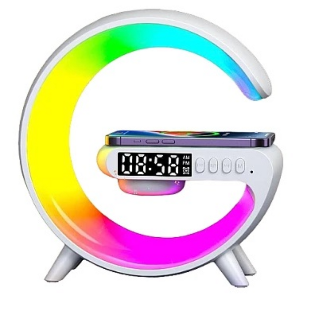 Ασύρματος σταθμός φόρτισης 3 σε 1 με λάμπα RGB και ηχείο bluetooth, έλεγχος εφαρμογής