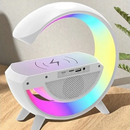 Πολυλειτουργική λάμπα LED RGB με ασύρματη φόρτιση, Bluetooth, ρολόι και ξυπνητήρι - 15W