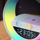 Πολυλειτουργική λάμπα LED RGB με ασύρματη φόρτιση, Bluetooth, ρολόι και ξυπνητήρι - 15W