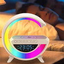 Πολυλειτουργική λάμπα LED RGB με ασύρματη φόρτιση, Bluetooth, ρολόι και ξυπνητήρι - 15W