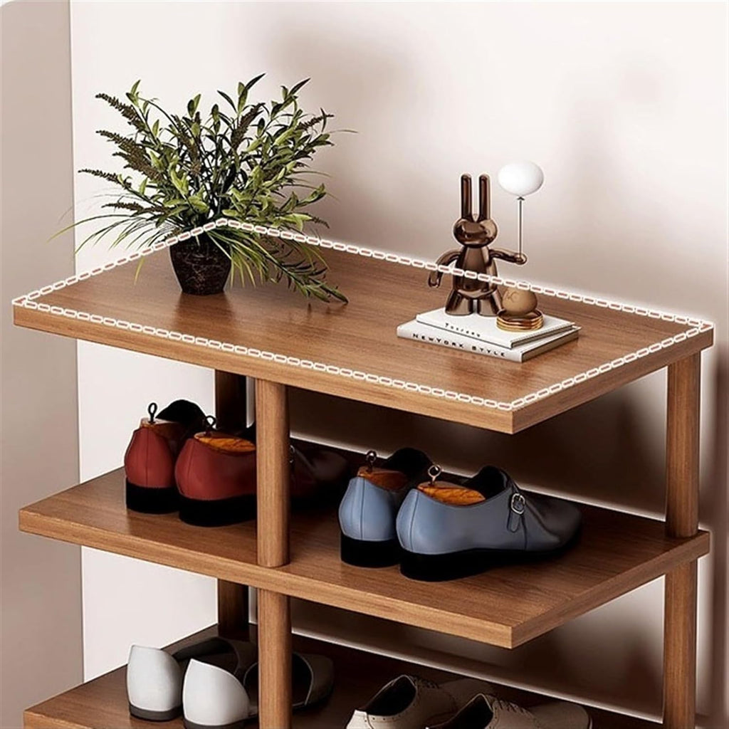 Παπουτσοθήκη με 8 Ράφια Καφέ 48x24x112cm - Οργανωτής Παπουτσιών Υπνοδωματίου και Χωλ