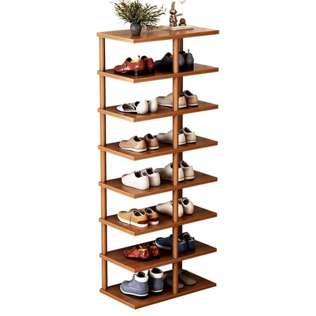 Παπουτσοθήκη με 8 Ράφια Καφέ 48x24x112cm - Οργανωτής Παπουτσιών Υπνοδωματίου και Χωλ