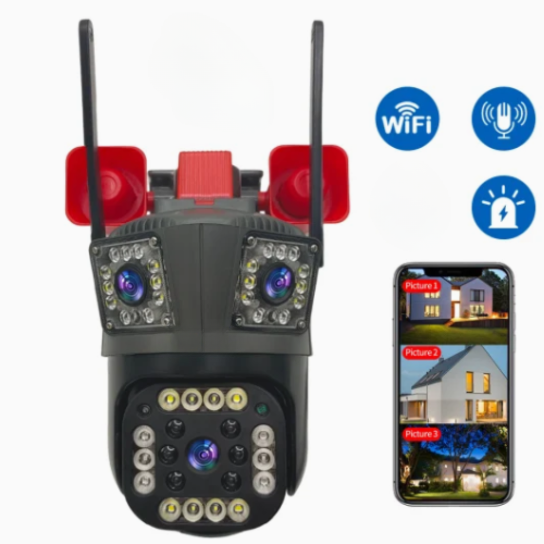 Κάμερα Παρακολούθησης WiFi 12MP Ultra HD - Εξωτερική/Εσωτερική με PTZ, Zoom 5X, Νυχτερινή Όραση και Ενσωματωμένη Σειρήνα
