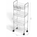 Κινητό Καρότσι Οργάνωσης με 4 Ράφια - 40x28.5x95cm - Μοντέρνος Σχεδιασμός