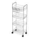 Κινητό Καρότσι Οργάνωσης με 4 Ράφια - 40x28.5x95cm - Μοντέρνος Σχεδιασμός
