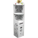Κάθετη Γωνιακή Ντουλάπα Μπάνιου 100x24x24 cm - Μοντέρνο Λευκό με Συρτάρια και Ράφια