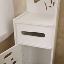 Κάθετη Γωνιακή Ντουλάπα Μπάνιου 100x24x24 cm - Μοντέρνο Λευκό με Συρτάρια και Ράφια