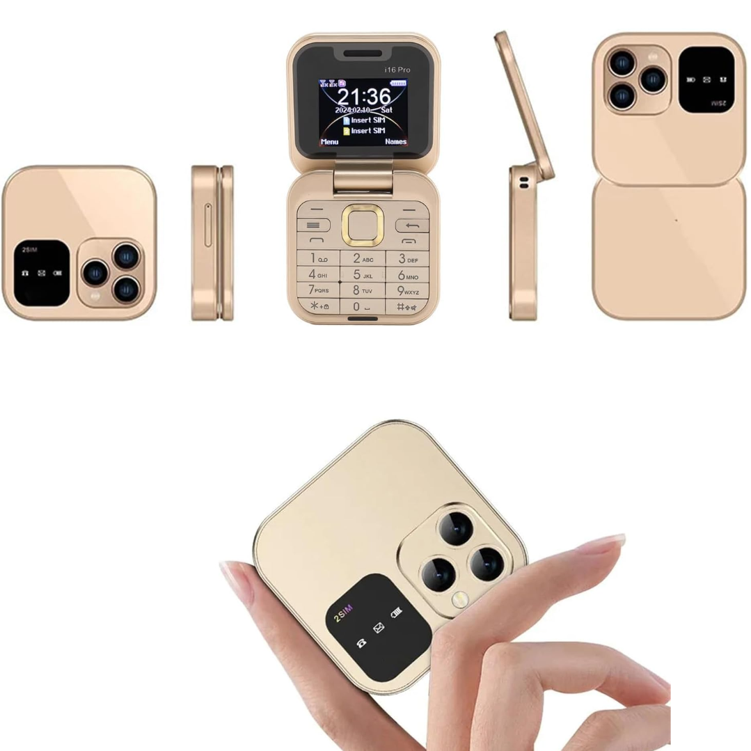 Αναδιπλούμενο Τηλέφωνο i16Pro Mini - Dual SIM, Οθόνη HD, Bluetooth, Ραδιόφωνο FM - Συμπαγής και Ανθεκτικός Σχεδιασμός