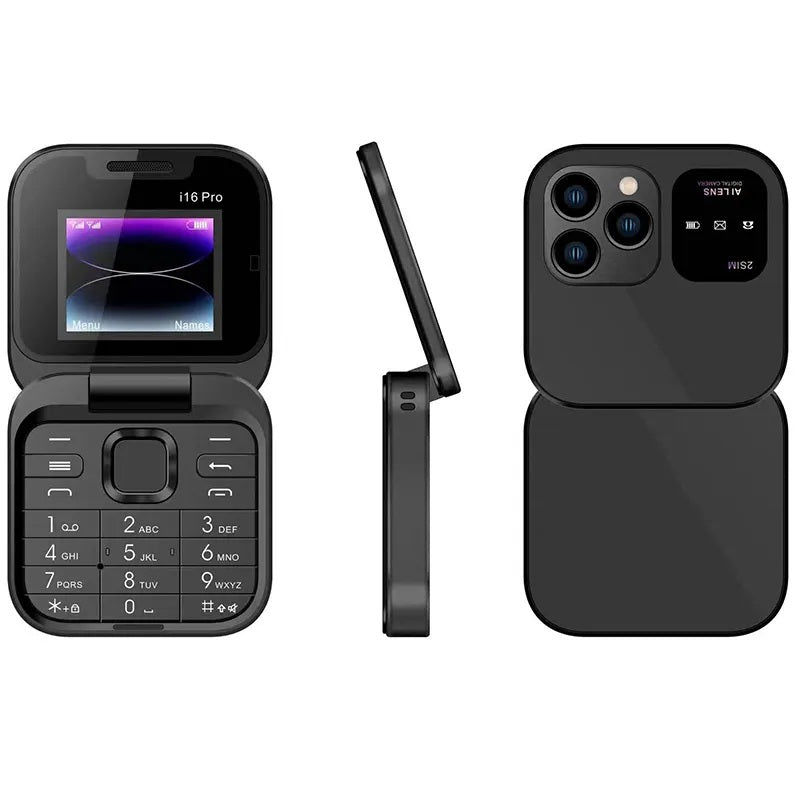 Αναδιπλούμενο Τηλέφωνο i16Pro Mini - Dual SIM, Οθόνη HD, Bluetooth, Ραδιόφωνο FM - Συμπαγής και Ανθεκτικός Σχεδιασμός