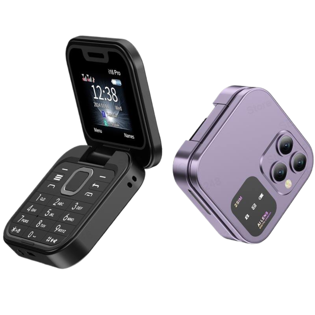 Αναδιπλούμενο Τηλέφωνο i16Pro Mini - Dual SIM, Οθόνη HD, Bluetooth, Ραδιόφωνο FM - Συμπαγής και Ανθεκτικός Σχεδιασμός
