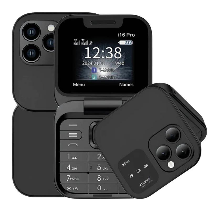 Αναδιπλούμενο Τηλέφωνο i16Pro Mini - Dual SIM, Οθόνη HD, Bluetooth, Ραδιόφωνο FM - Συμπαγής και Ανθεκτικός Σχεδιασμός