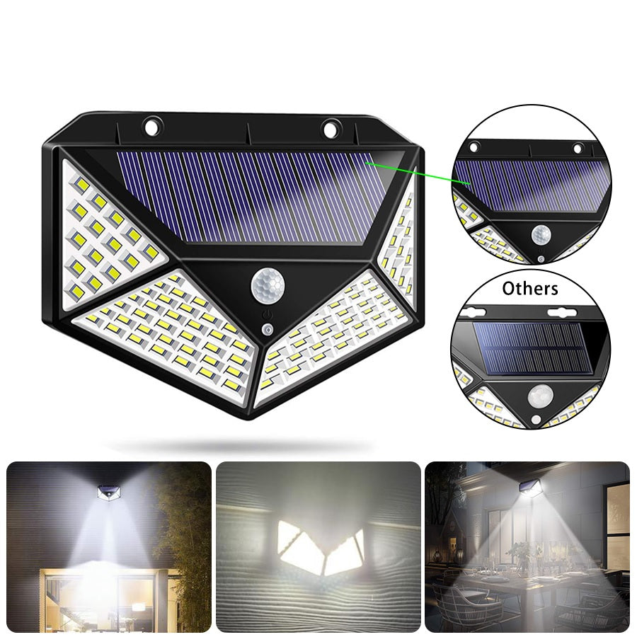 Ηλιακή Λάμπα με 100 LED και Αισθητήρα Κίνησης - 600 Lumens