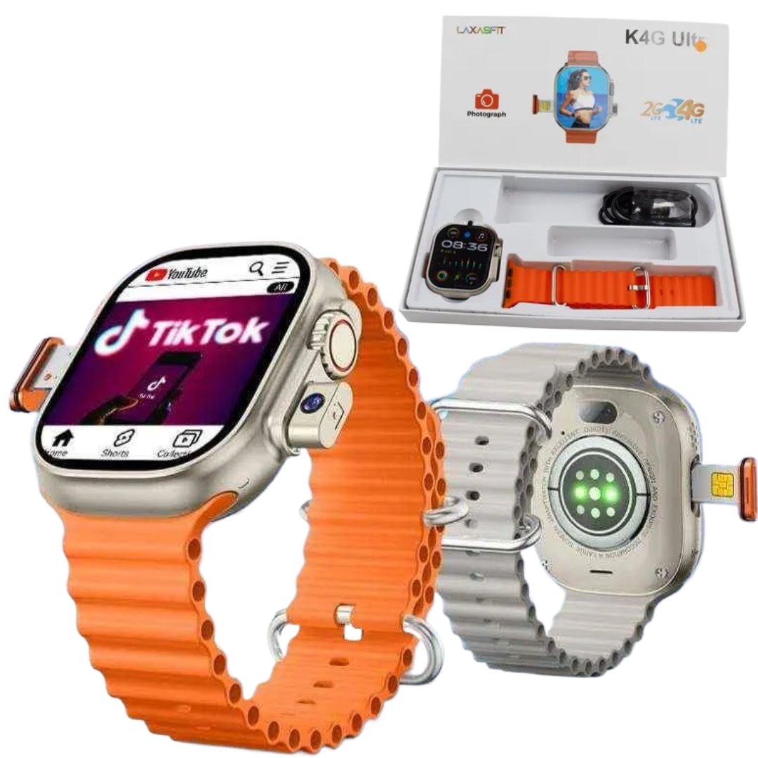 Smartwatch K4G Ultra με SIM 4G - Βιντεοκλήσεις, AI Assistant και Παρακολούθηση Υγείας