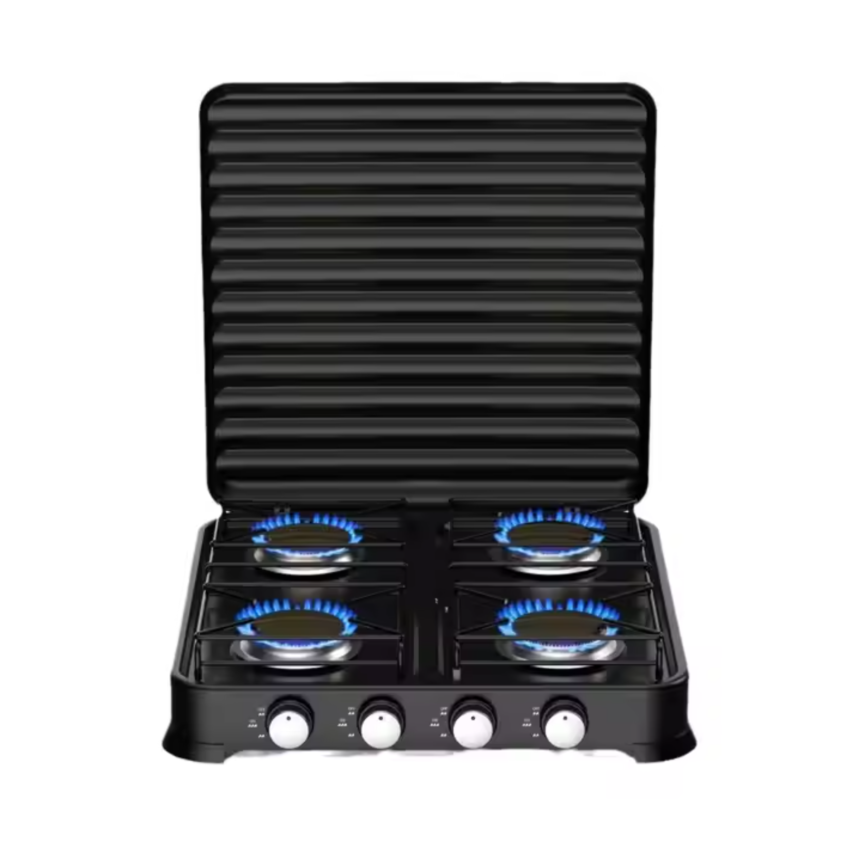 Κουζίνα Υγραερίου Star Chef 4 Εστιών - Μεταλλικό Κέλυφος με Καπάκι, Επαγγελματικός Συμπαγής Σχεδιασμός