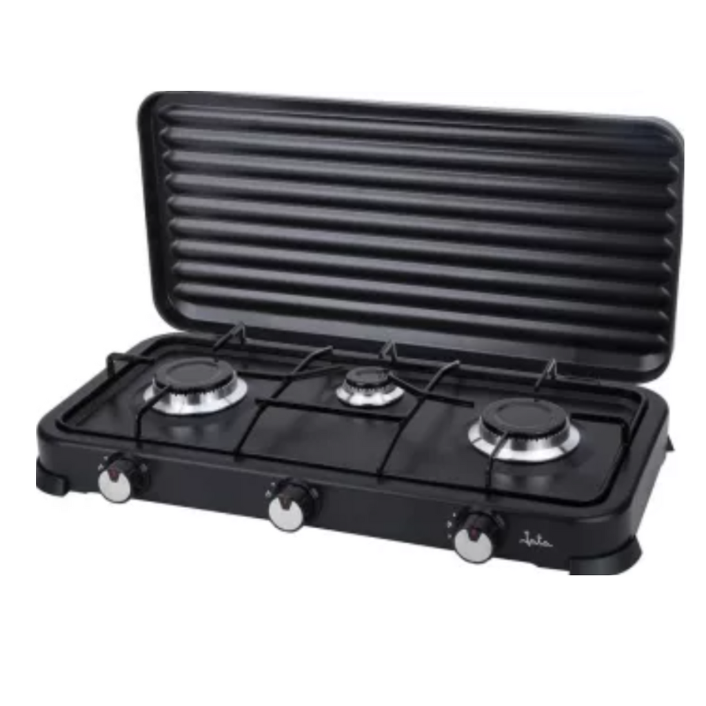 Κουζίνα Υγραερίου Star Chef 3 Εστιών - Συμπαγής, Φορητή, Μεταλλική Θήκη με Καπάκι