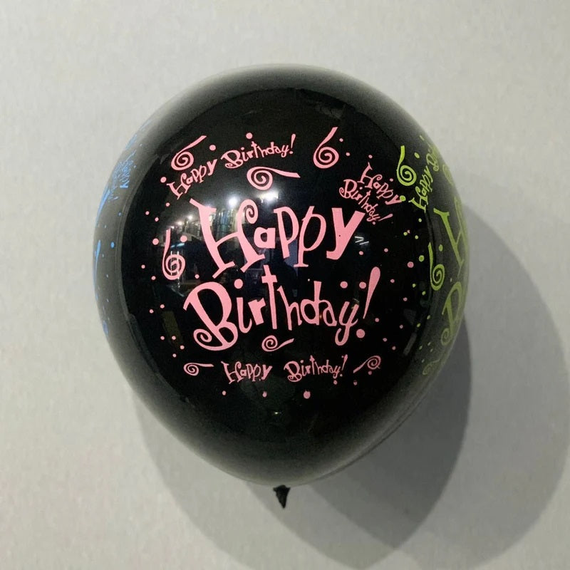 Μαύρο Μπαλόνι Happy Birthday από Premium Λάτεξ - Κομψές Διακοσμήσεις Επετείων