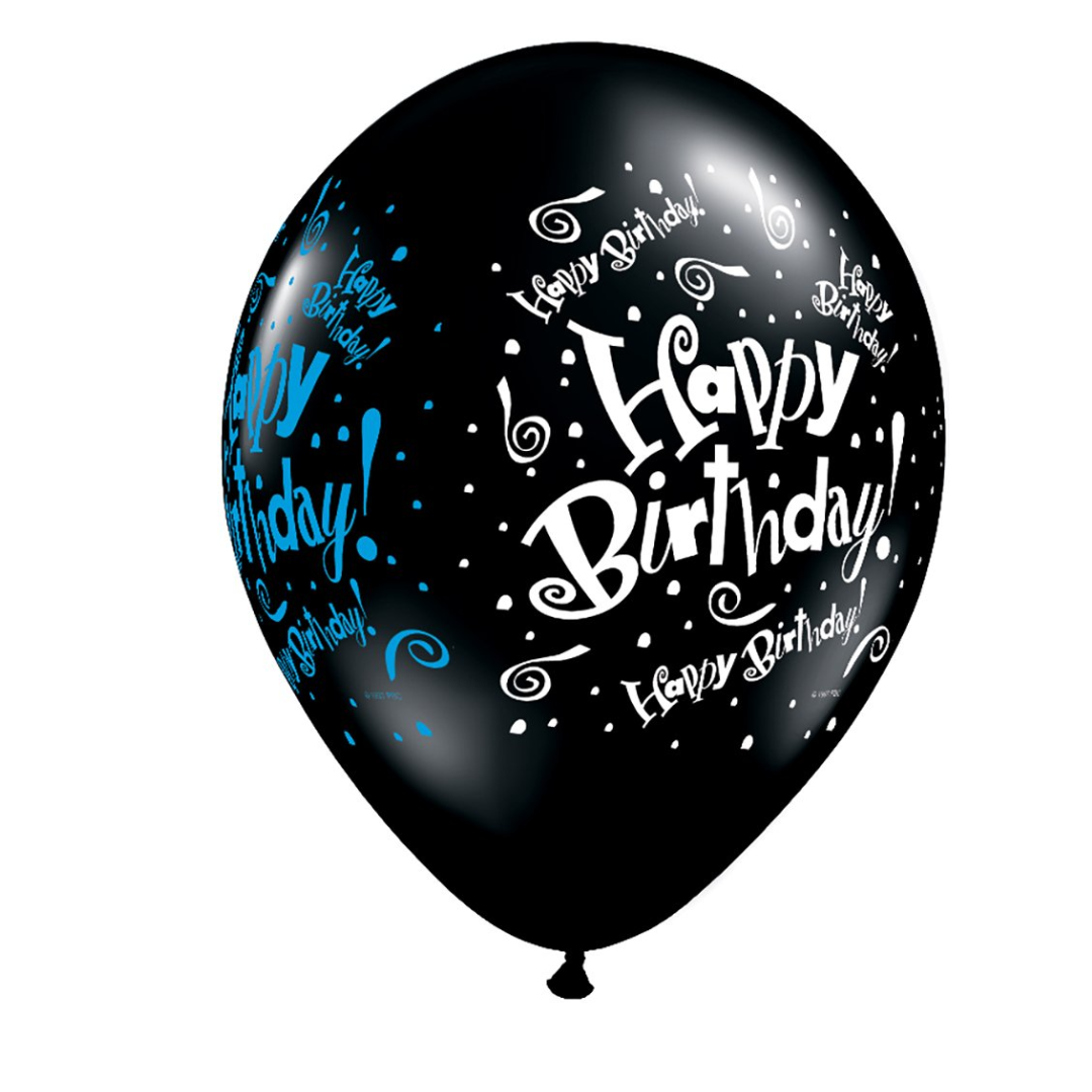Μαύρο Μπαλόνι Happy Birthday από Premium Λάτεξ - Κομψές Διακοσμήσεις Επετείων