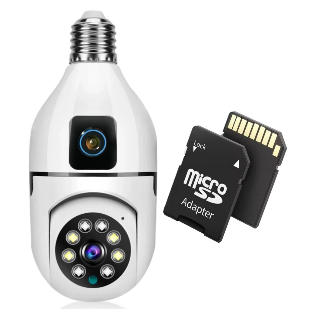 Κάμερα Παρακολούθησης WiFi E27 360° Ultra HD 2MP + Κάρτα 32GB - Αμφίδρομος Ήχος και Νυχτερινή Όραση