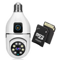 Κάμερα Παρακολούθησης WiFi E27 360° Ultra HD 2MP + Κάρτα 32GB - Αμφίδρομος Ήχος και Νυχτερινή Όραση
