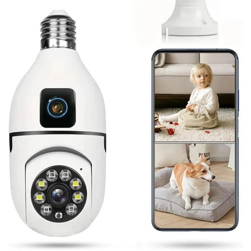 Κάμερα Παρακολούθησης WiFi E27 360° Ultra HD 2MP + Κάρτα 32GB - Αμφίδρομος Ήχος και Νυχτερινή Όραση