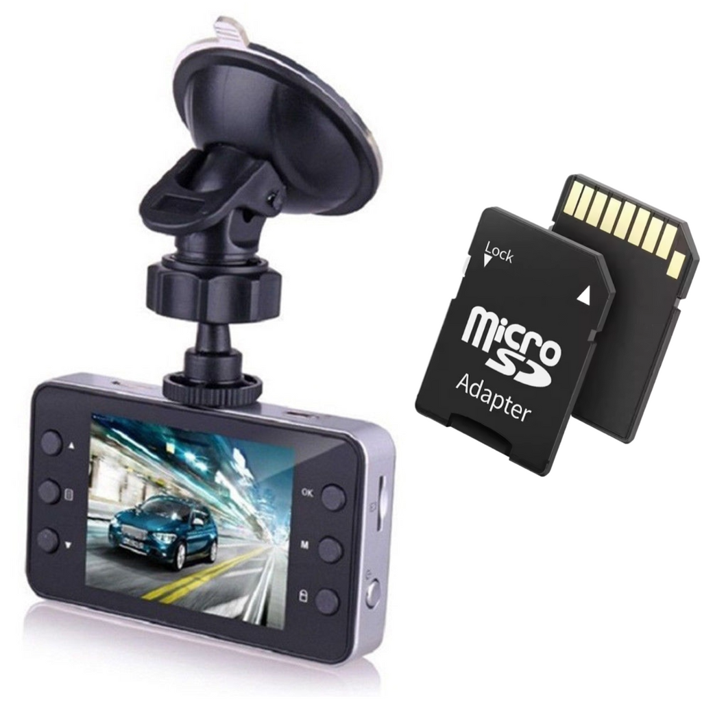 Πακέτο Κάμερας Αυτοκινήτου DVR HD 720p με Νυχτερινή Λήψη + Κάρτα 32GB - Περιλαμβάνεται Βάση Βεντούζας