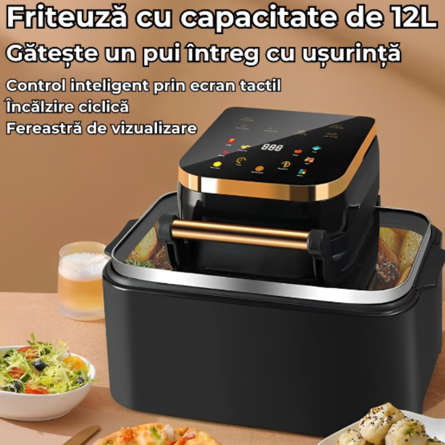 Ψηφιακή Φριτέζα Αέρος 12L 1700W - Έλεγχος Αφής, 11 Προγράμματα, Οθόνη LED, Μαγείρεμα Χωρίς Λάδι