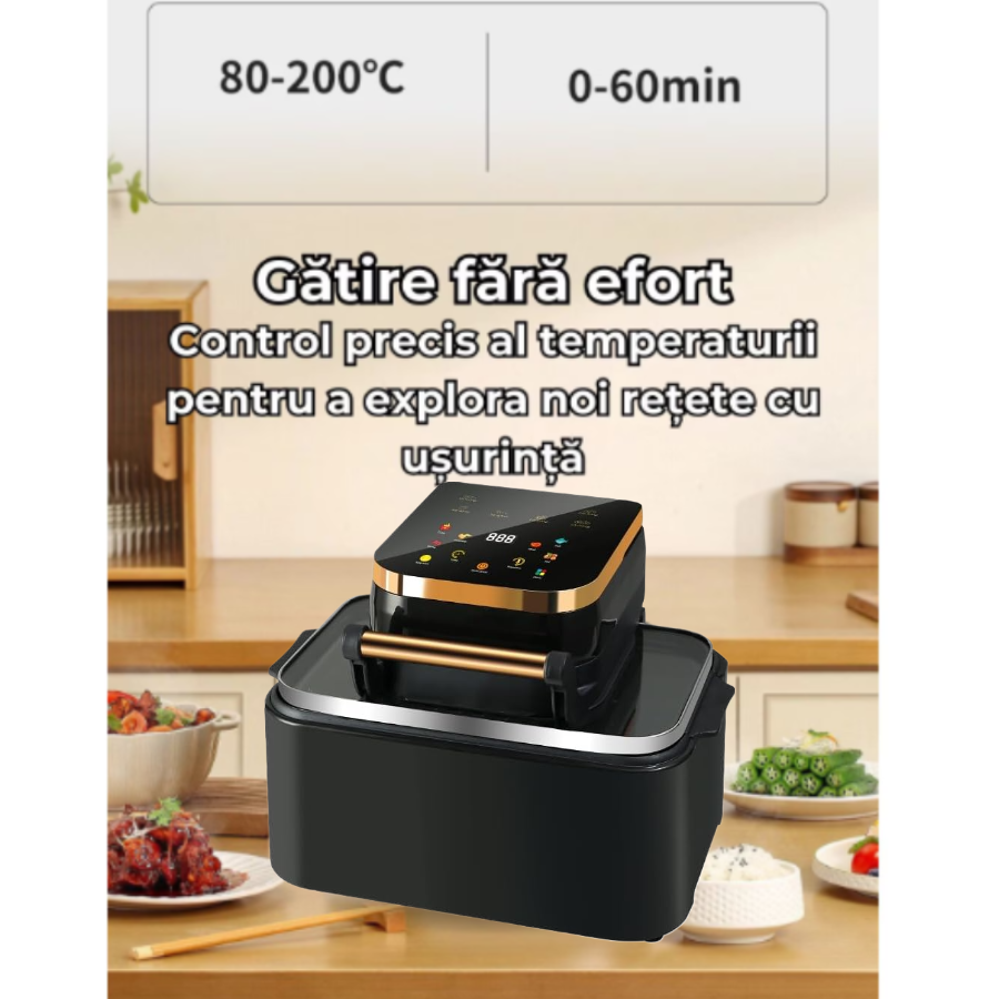 Ψηφιακή Φριτέζα Αέρος 12L 1700W - Έλεγχος Αφής, 11 Προγράμματα, Οθόνη LED, Μαγείρεμα Χωρίς Λάδι