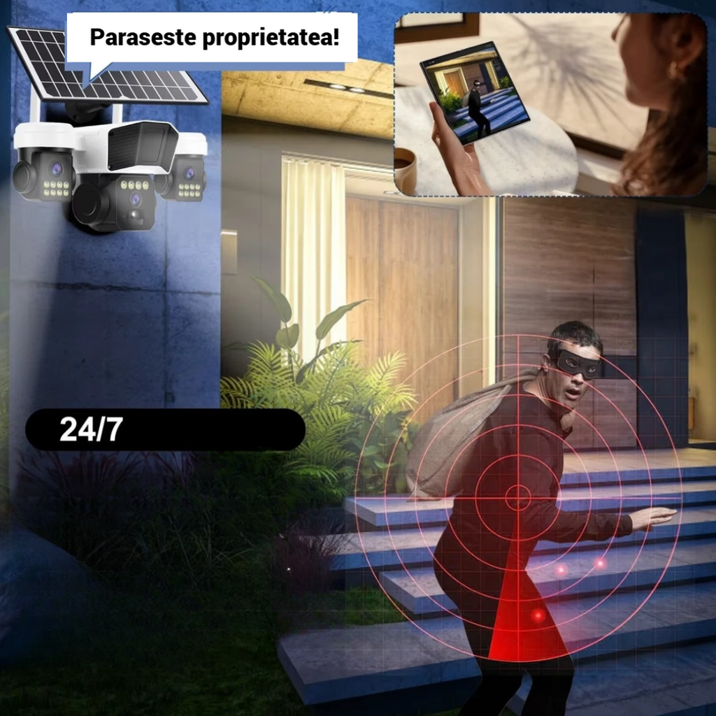 Κάμερα Παρακολούθησης Ηλιακή 4G TL3 + Κάρτα 32GB - Μπαταρία 12000mAh, Νυχτερινή Όραση, Αισθητήρας PIR