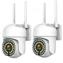 Σετ 2 Καμερών Παρακολούθησης WiFi Εξωτερικού/Εσωτερικού με Έγχρωμη Νυχτερινή Όραση, Έλεγχο μέσω Τηλεφώνου, Ανίχνευση Κίνησης