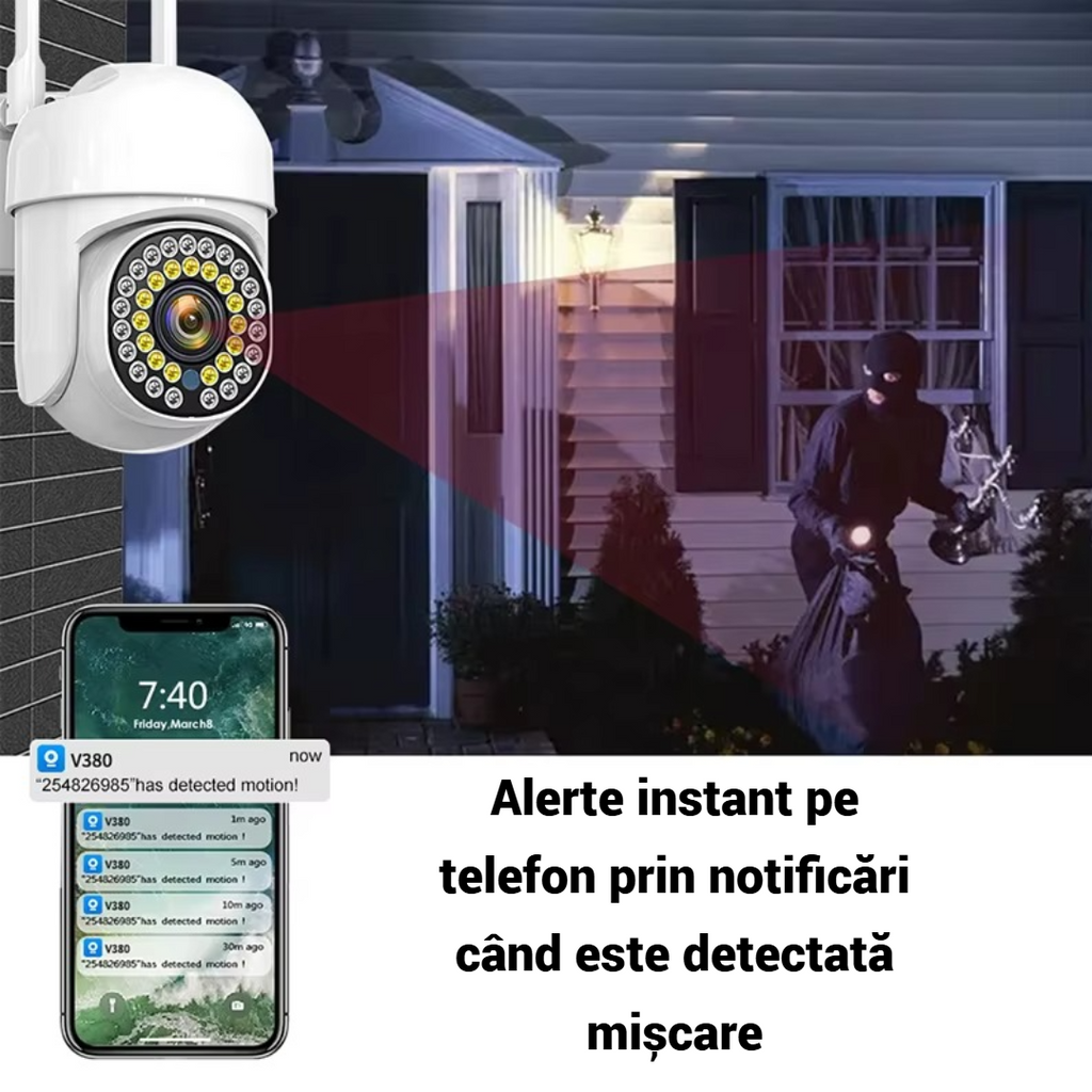 Σετ 2 Καμερών Παρακολούθησης WiFi Εξωτερικού/Εσωτερικού με Έγχρωμη Νυχτερινή Όραση, Έλεγχο μέσω Τηλεφώνου, Ανίχνευση Κίνησης