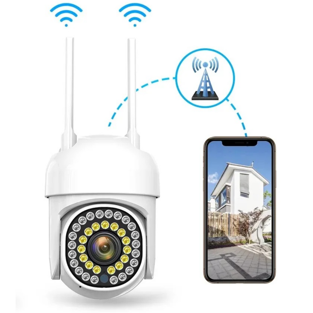 Σετ 2 Καμερών Παρακολούθησης WiFi Εξωτερικού/Εσωτερικού με Έγχρωμη Νυχτερινή Όραση, Έλεγχο μέσω Τηλεφώνου, Ανίχνευση Κίνησης