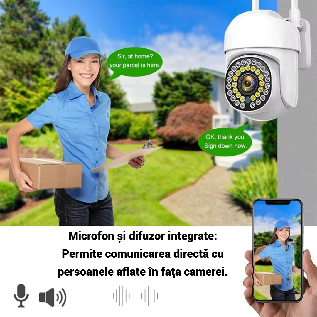 Σετ 2 Καμερών Παρακολούθησης WiFi Εξωτερικού/Εσωτερικού με Έγχρωμη Νυχτερινή Όραση, Έλεγχο μέσω Τηλεφώνου, Ανίχνευση Κίνησης