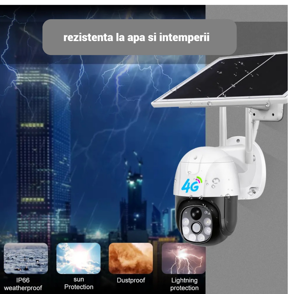 Σετ 1+1 Κάμερα Παρακολούθησης Ηλιακή 4G με SIM, 5MP Full HD 1080p, Zoom 10X, Ηλιακό Πάνελ 9W, IP66