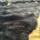 Premium Χαλί από Συνθετική Γούνα 3D Bubble 120x180cm - Μαύρο Σχέδιο με Χρυσές Ρίγες, Μαλακό και Αφράτο