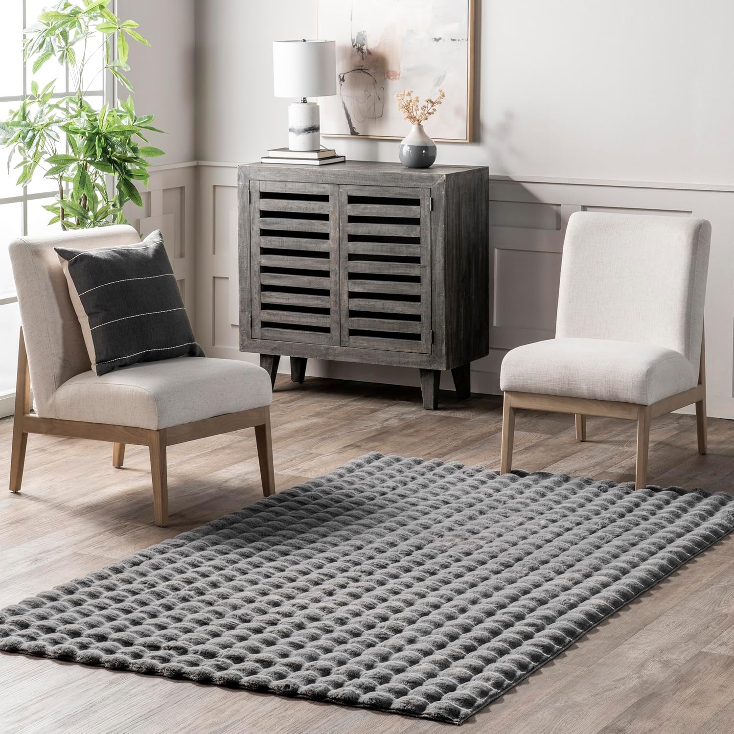 Βόρειο Χαλί από Τεχνητή Γούνα 3D Bubble 180x230cm - Μοντέρνος Σχεδιασμός, Εξαιρετικά Απαλό, Αντιολισθητικό