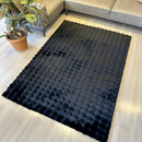 Χαλί από Συνθετική Γούνα 3D Bubble Nordic Design 180x230cm - Μαλακό και Αφράτο για Σαλόνι και Υπνοδωμάτιο, Μαύρο