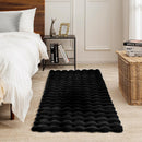 Χαλί από Συνθετική Γούνα 3D Bubble Nordic Design 180x230cm - Μαλακό και Αφράτο για Σαλόνι και Υπνοδωμάτιο, Μαύρο