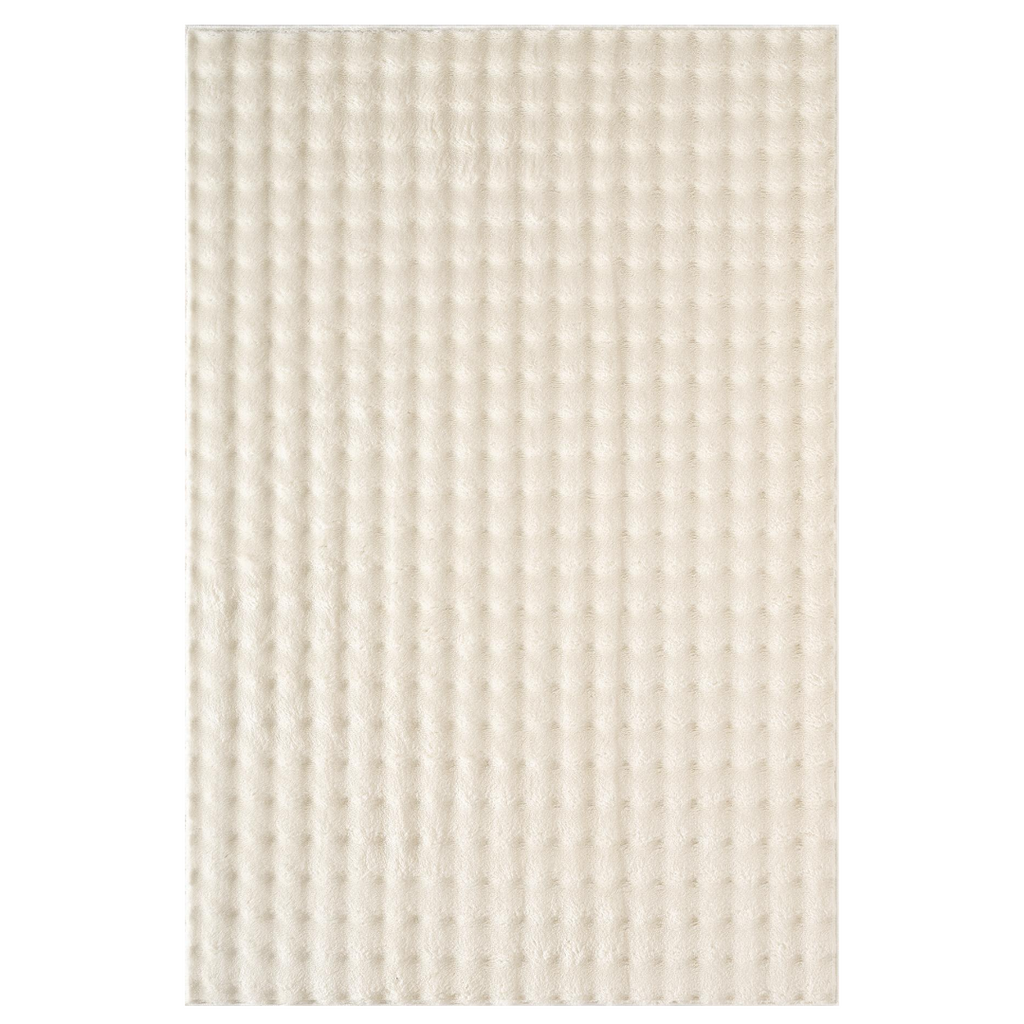 Χαλί Τεχνητής Γούνας 3D Bubble 180x230cm - Nordic Premium Σχεδιασμός για Σαλόνι και Υπνοδωμάτιο - Κρεμ