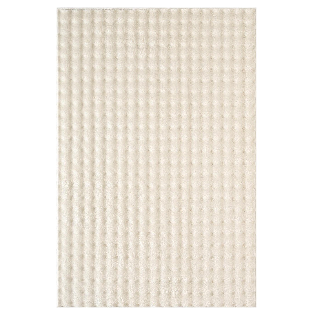 Χαλί Τεχνητής Γούνας 3D Bubble 180x230cm - Nordic Premium Σχεδιασμός για Σαλόνι και Υπνοδωμάτιο - Κρεμ