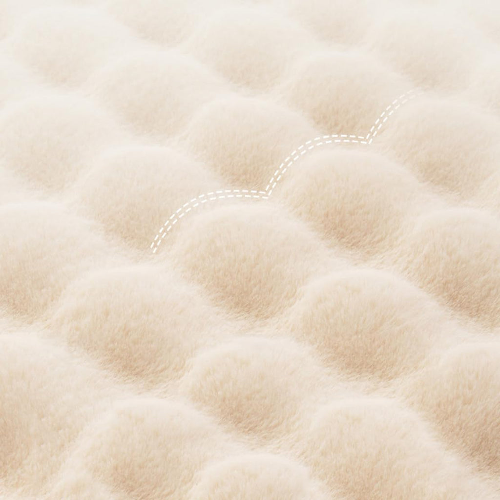 Χαλί Τεχνητής Γούνας 3D Bubble 180x230cm - Nordic Premium Σχεδιασμός για Σαλόνι και Υπνοδωμάτιο - Κρεμ