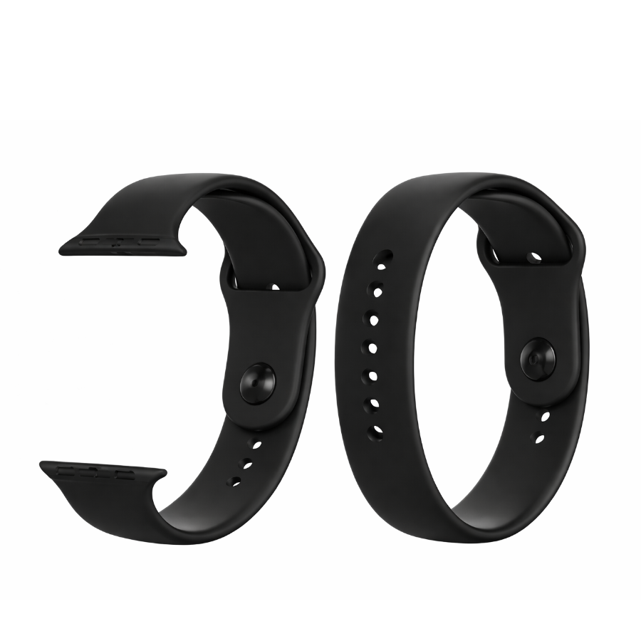 Λουράκι Σιλικόνης Premium 20mm - Universal για Smartwatch και Κλασικά Ρολόγια - Κομψό Μαύρο Σχέδιο