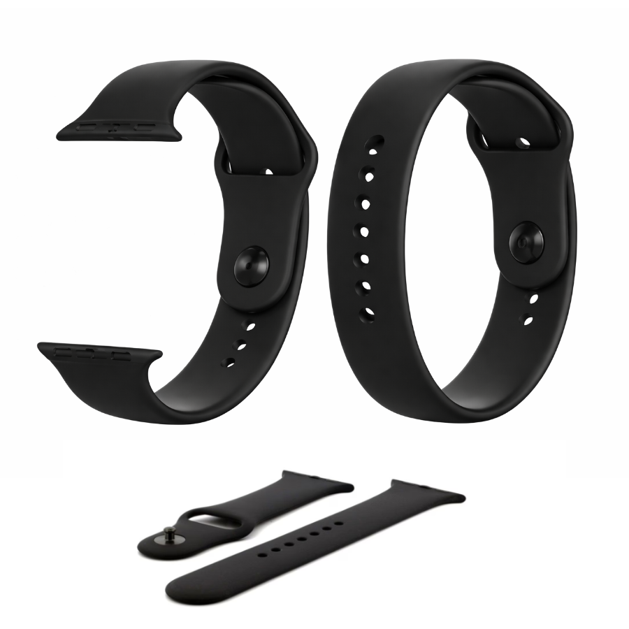 Λουράκι Σιλικόνης Premium 20mm - Universal για Smartwatch και Κλασικά Ρολόγια - Κομψό Μαύρο Σχέδιο