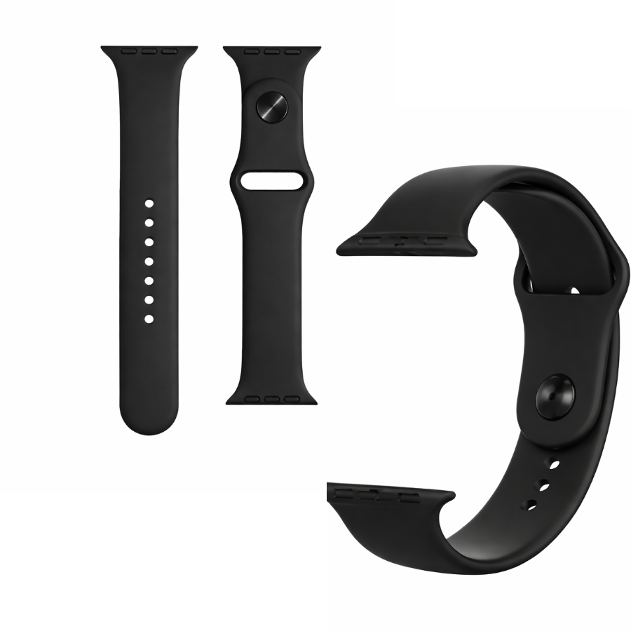 Λουράκι Σιλικόνης Premium 20mm - Universal για Smartwatch και Κλασικά Ρολόγια - Κομψό Μαύρο Σχέδιο