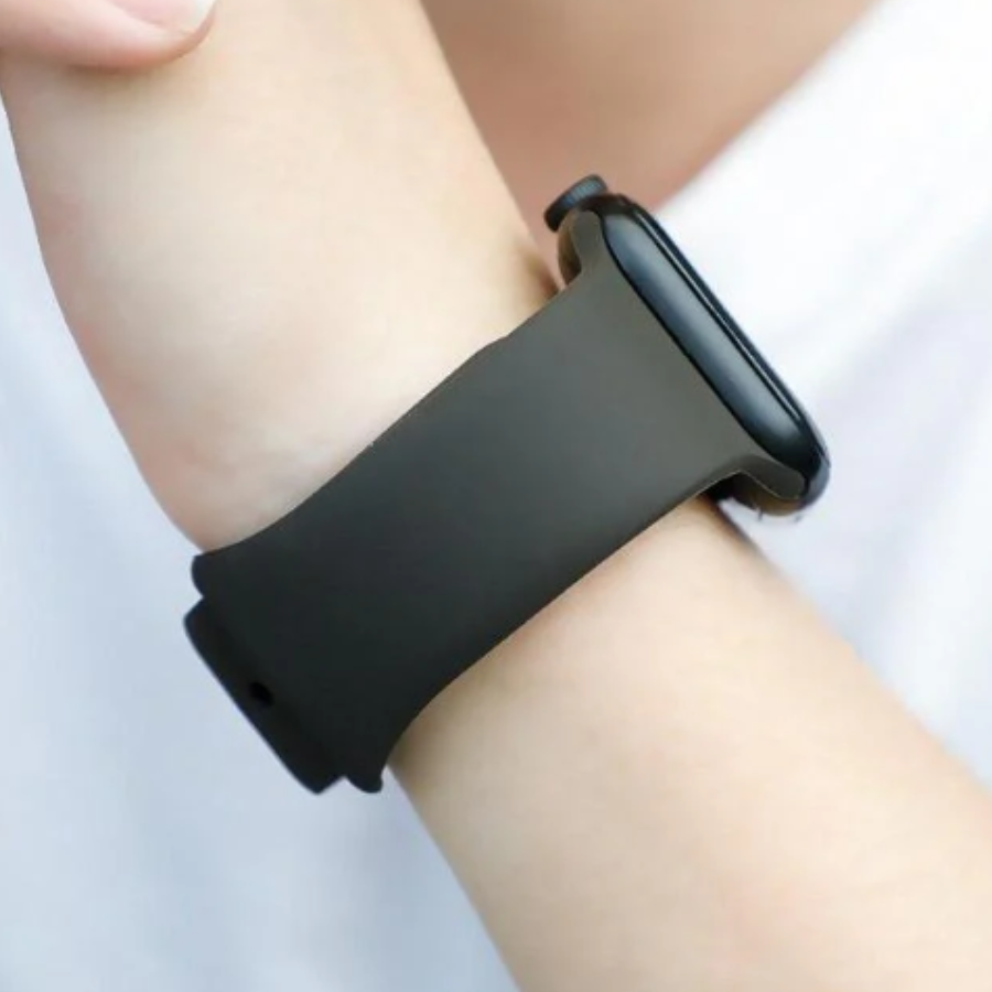 Λουράκι Σιλικόνης Premium 20mm - Universal για Smartwatch και Κλασικά Ρολόγια - Κομψό Μαύρο Σχέδιο