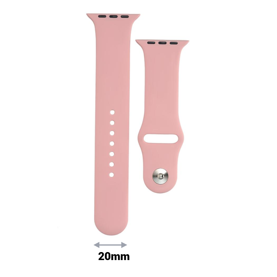 Ροζ Λουράκι Σιλικόνης 20mm - Universal Smartwatch και Κλασικό Ρολόι | Αδιάβροχο, Ροζ