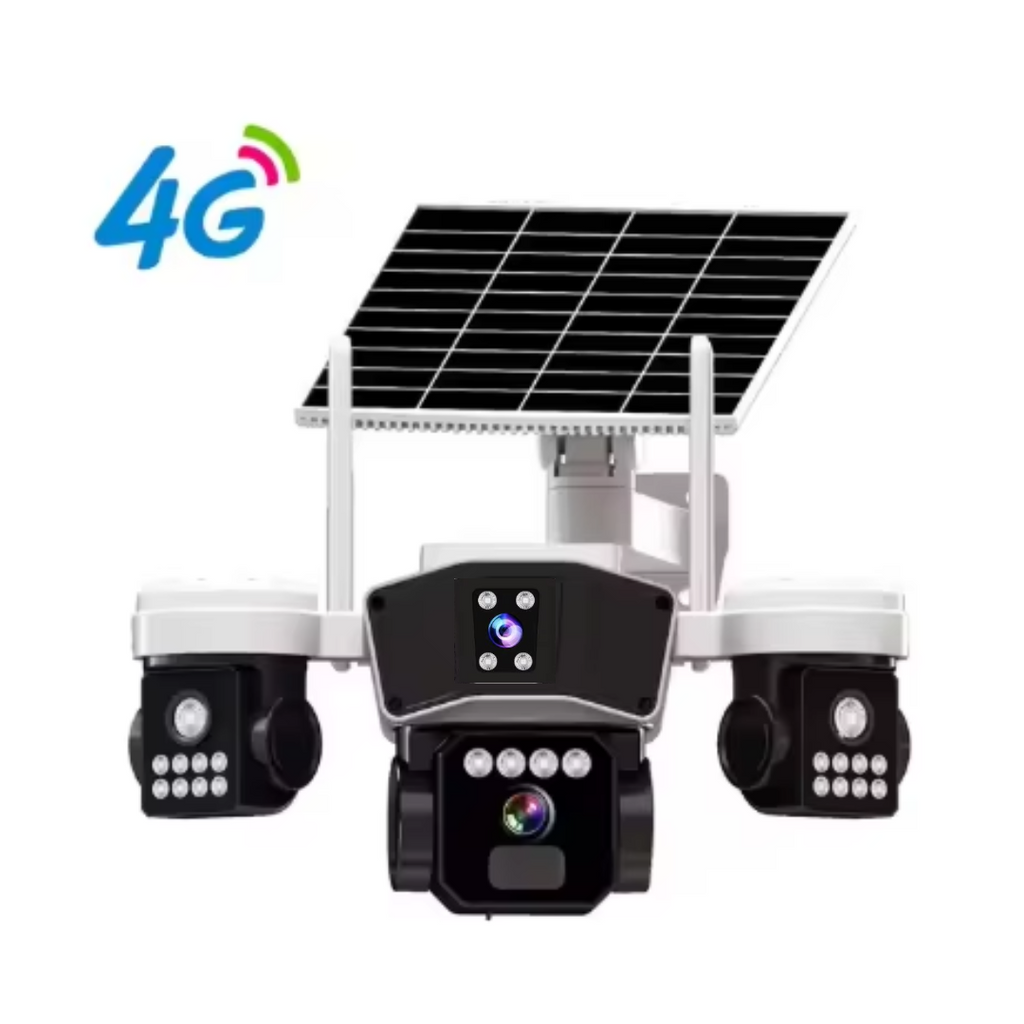 Ηλιακή Κάμερα Παρακολούθησης 4G με 3 Φακούς, Αυτόματη Περιστροφή, Έξυπνη Παρακολούθηση, Έγχρωμη Νυχτερινή Όραση, Έλεγχος Τηλεφώνου V380 Pro