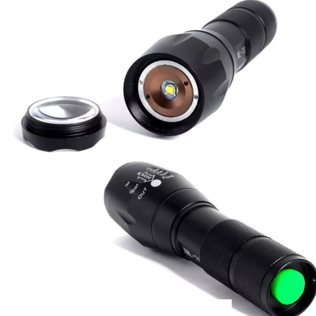 Πακέτο 1+1 Τακτικός Φακός LED με Zoom και Αντοχή στο Νερό - 3 Επαγγελματικοί Τρόποι Φωτισμού