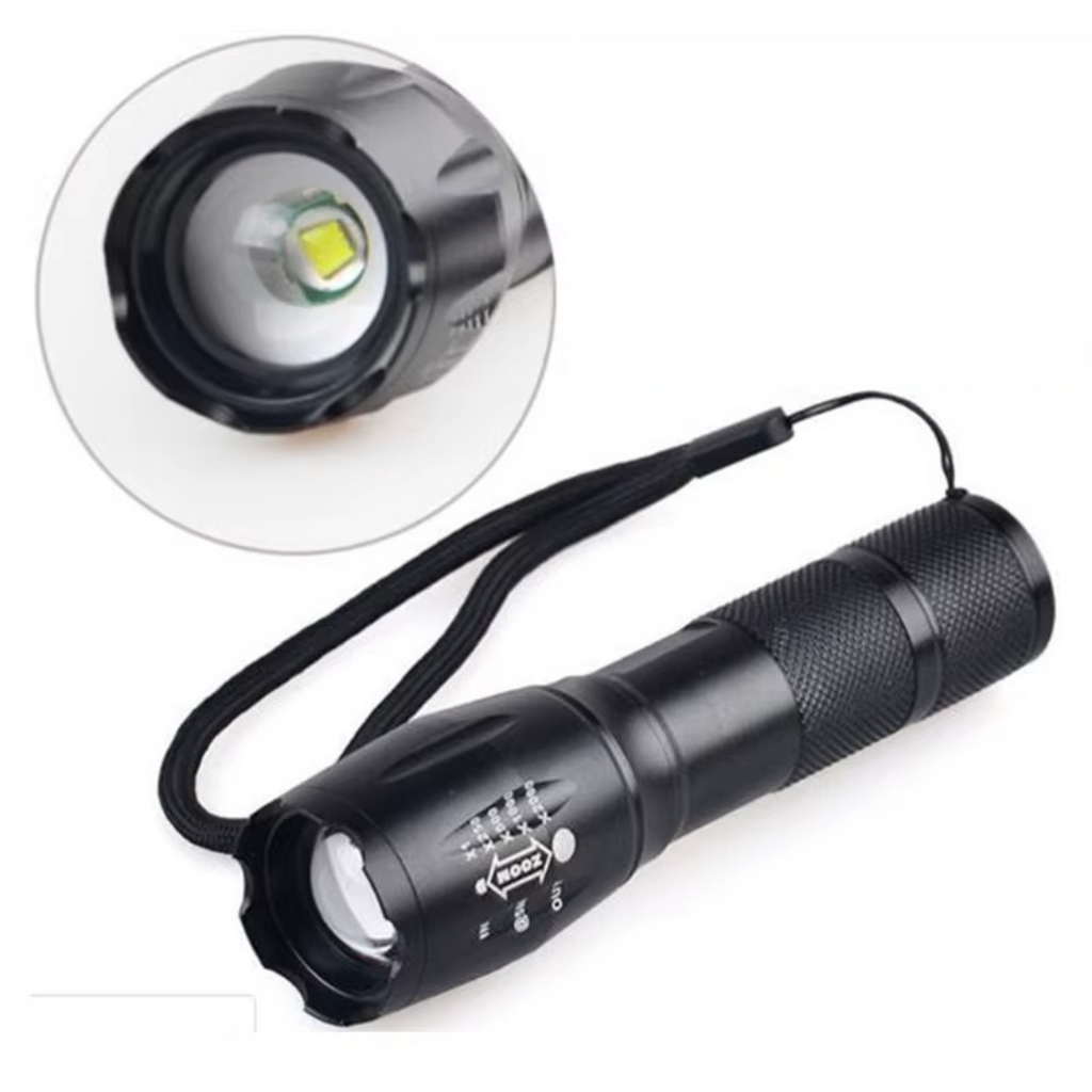 Πακέτο 1+1 Τακτικός Φακός LED με Zoom και Αντοχή στο Νερό - 3 Επαγγελματικοί Τρόποι Φωτισμού