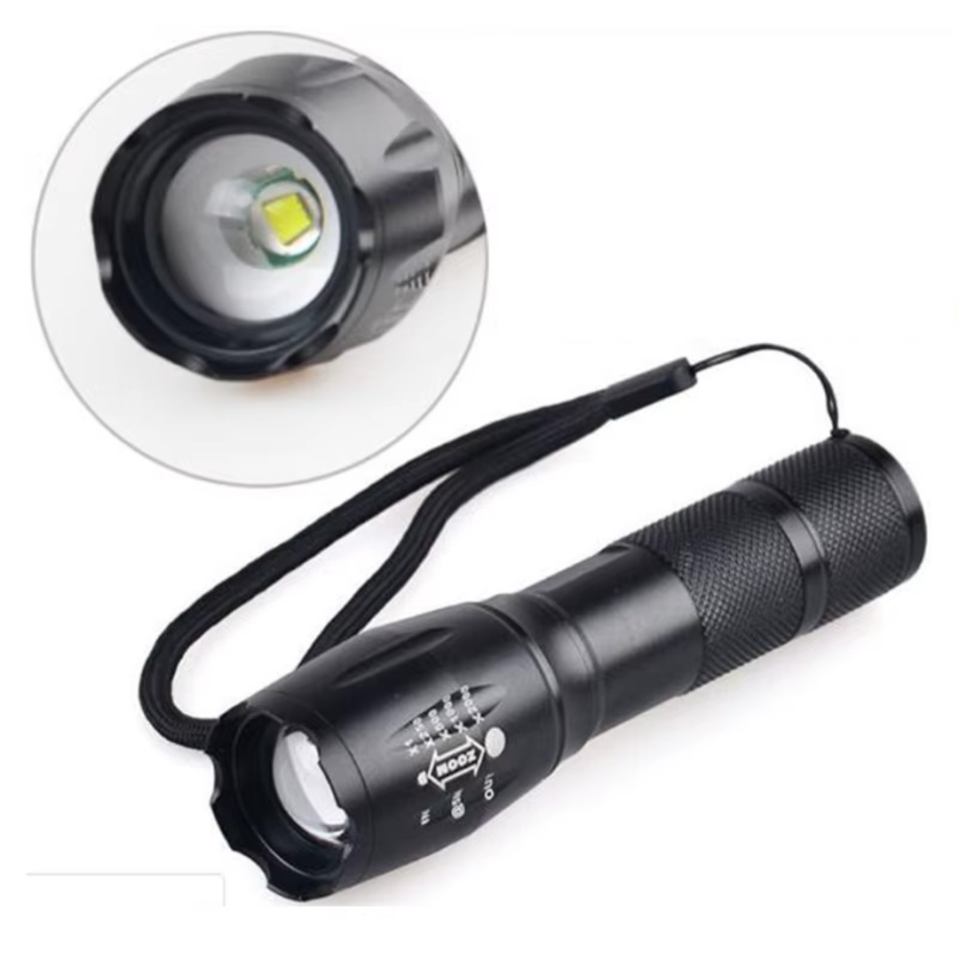 Πακέτο 1+1 Τακτικός Φακός LED με Zoom και Αντοχή στο Νερό - 3 Επαγγελματικοί Τρόποι Φωτισμού